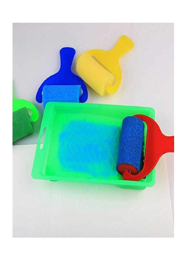 DEZIINE� Painting Rollers Sponge Brushes Set for Kids,Painters Artists Drawing Tool (Pack of 4) - Image 4